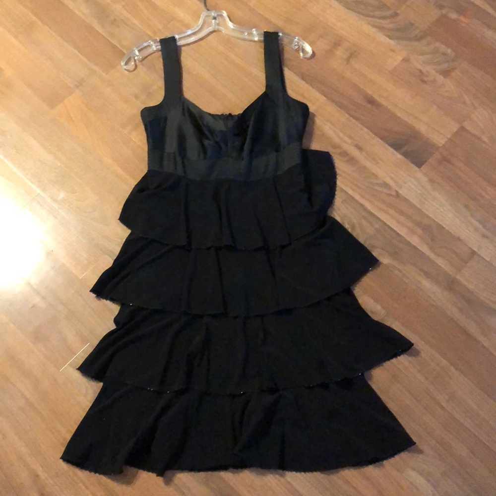Black tiered Laundry size 4 cocktail dress.